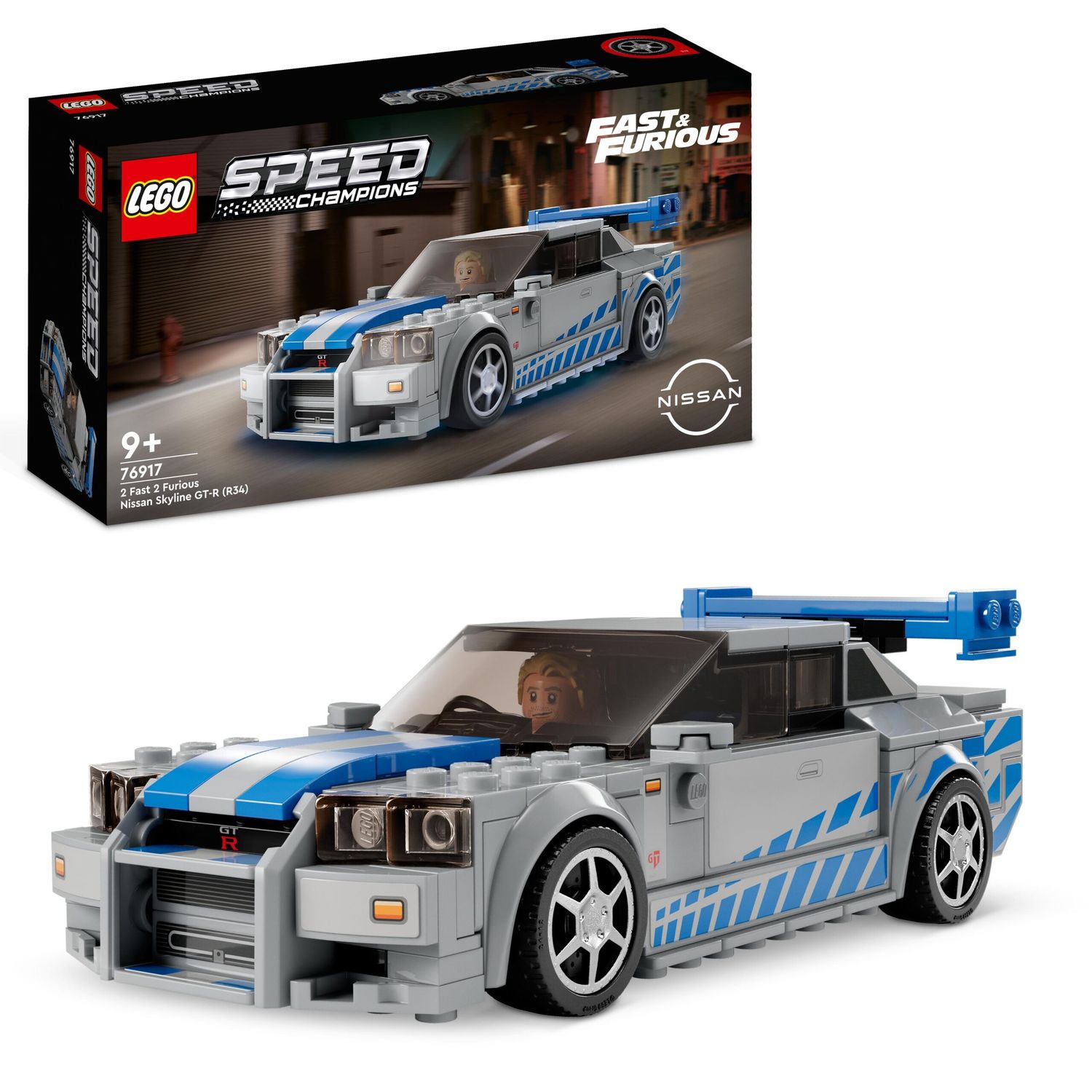 Lego speed champions 76917 2 fast 2 furious nissan skyline gt-r (r34) macchina giocattolo da collezione 2023, giochi per bambini - LEGO SPEED CHAMPIONS, Lego