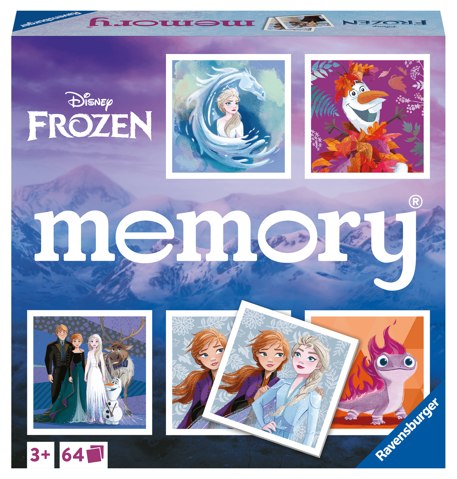 Ravensburger - memory® versione frozen, 64 tessere, gioco da tavolo, 3+ anni - DISNEY PRINCESS, RAVENSBURGER, Disney, Frozen