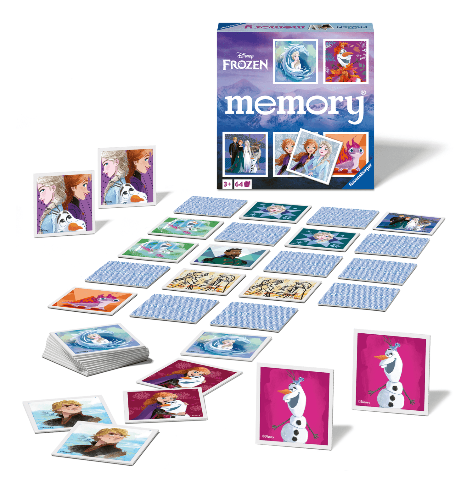 Ravensburger - memory® versione frozen, 64 tessere, gioco da tavolo, 3+ anni - DISNEY PRINCESS, RAVENSBURGER, Disney, Frozen
