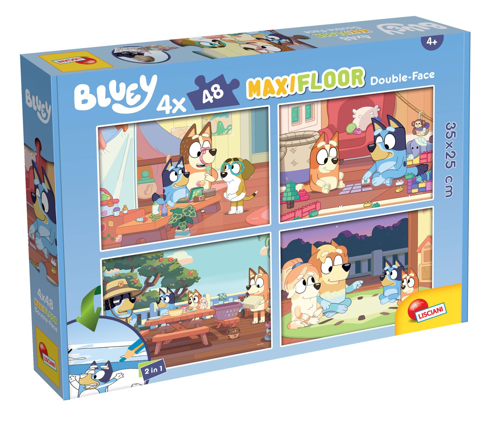 Bluey puzzle maxifloor 4 x 48 - 4302, LISCIANI