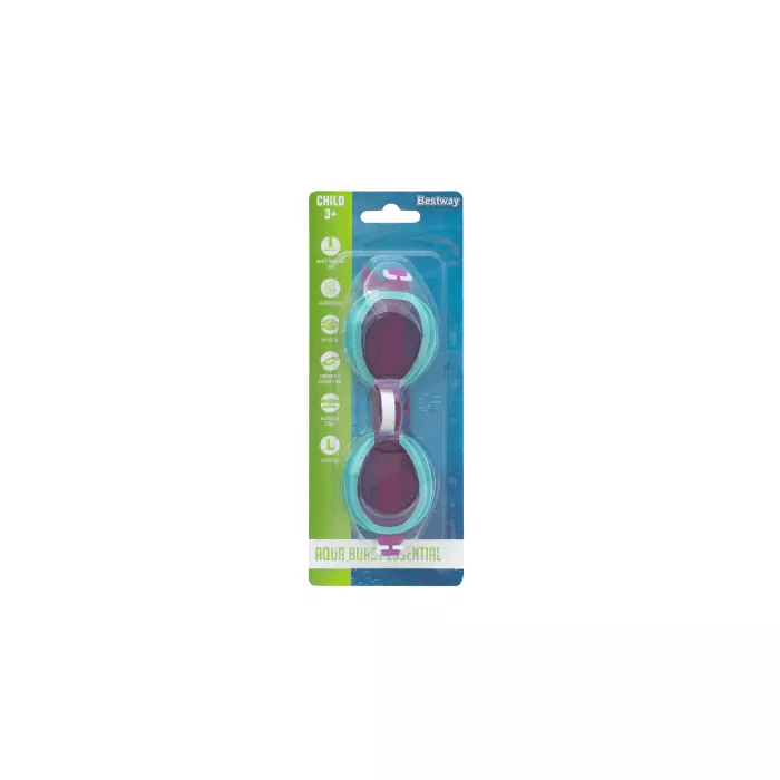 Occhialini lightning swimmer, 3-6 anni, 3 colori assortiti in silicone , lenti con protezione  uv - Bestway