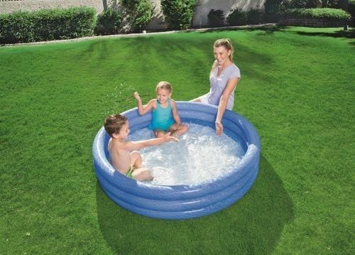 Piscina tinta unita a 3 anelli cm. 152x30, 2 colori assortiti, effetto ghiaccio - Bestway