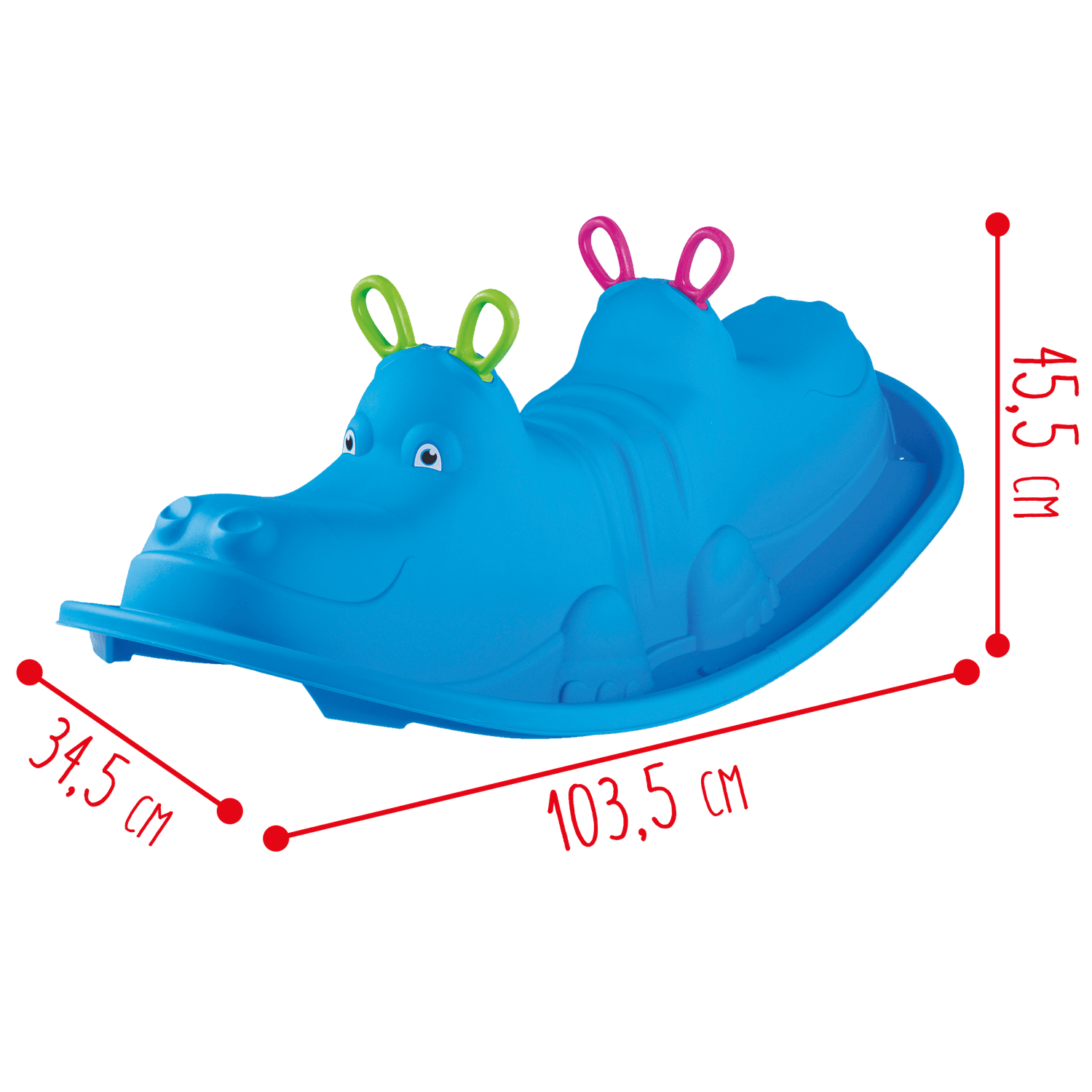 Hippo rocker - a forma di ippopotamo con maniglie colorate - divertiti mentre dondoli! - SUN&SPORT
