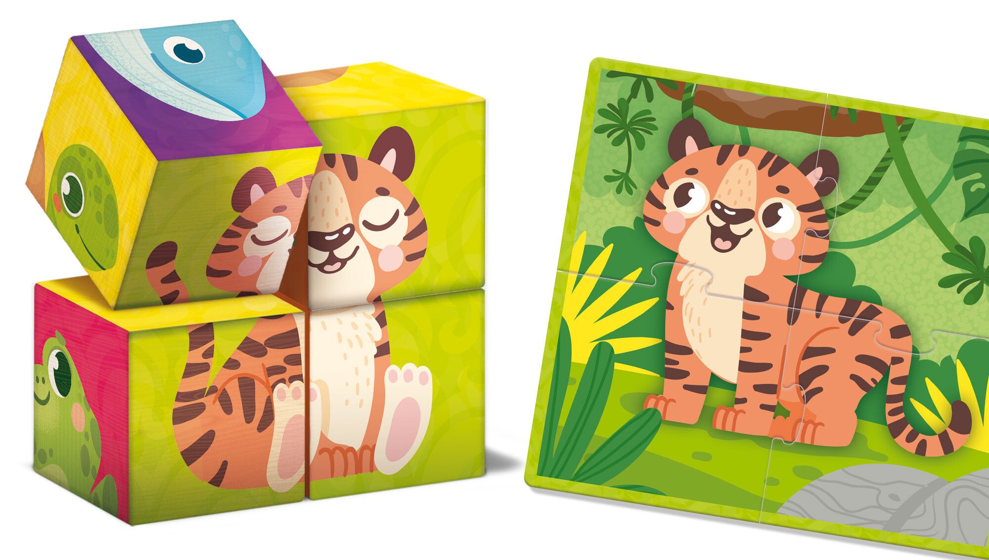 Montessori baby legno cubes and puzzle 2 in 1 - LISCIANI