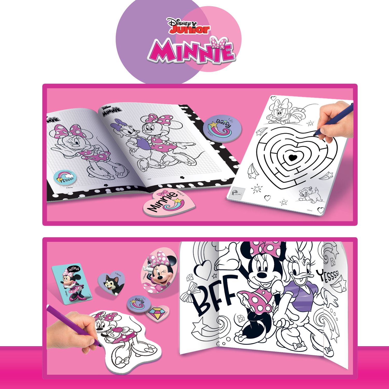 Minnie zainetto coloring and drawing school - LISCIANI, Disney, Minnie