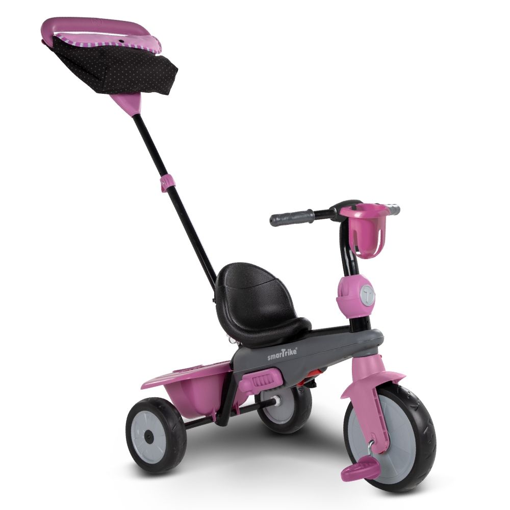 Smartrike vanilla 4 in 1 triciclo per bambini dai 15 mesi con maniglione direzionale touch steering e equipaggiamento di sicurezza - rosa - SMART TRIKE, SUN&SPORT
