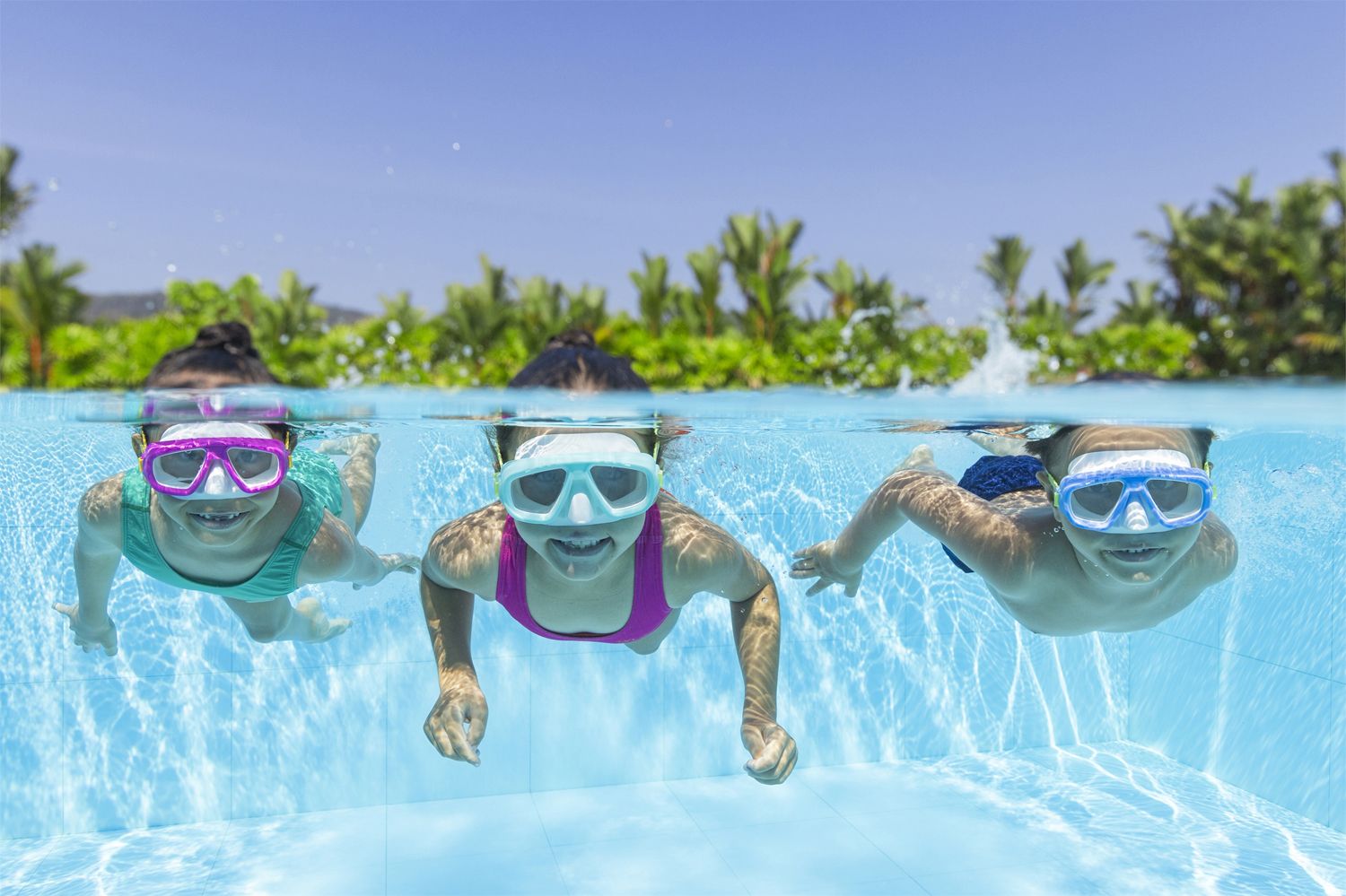 Maschera caymen, 3-6 anni, 3 colori assortiti, lenti in policarbonato e con protezione uv - Bestway