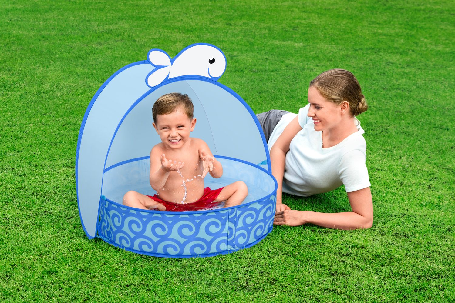Piscina balenottera pop-up  con  copertura, cm. 78x68x60 - Bestway