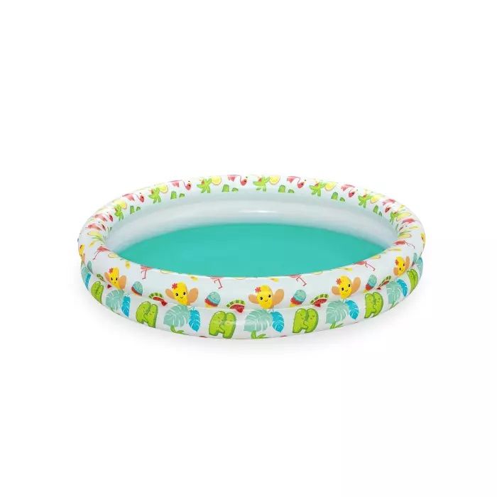 Set piscina barriera corallina a 2 anelli cm. 122x20. include: pallone cm. 41 e salvagente cm. 51 - Bestway