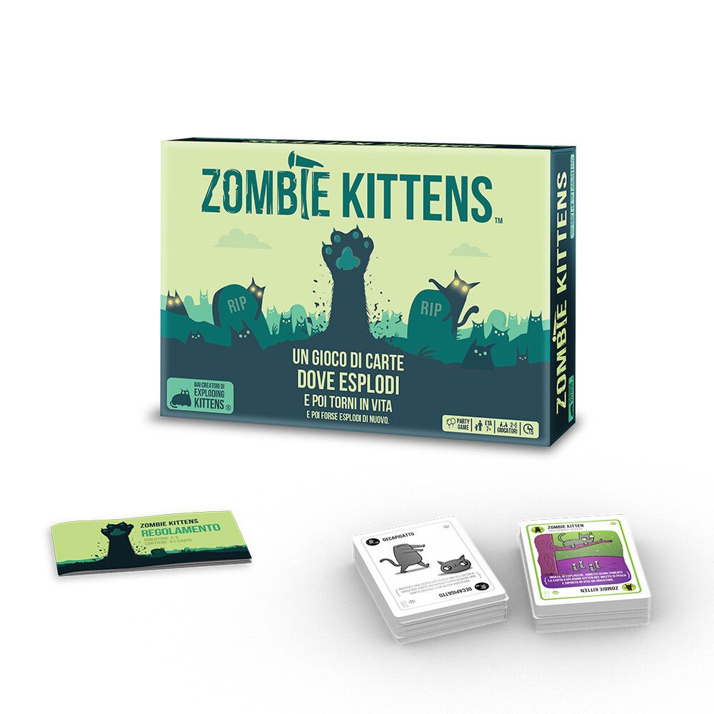 Asmodee - zombie kittens, gioco di carte della linea exploding kittens - ASMODEE, EXPLODING KITTENS