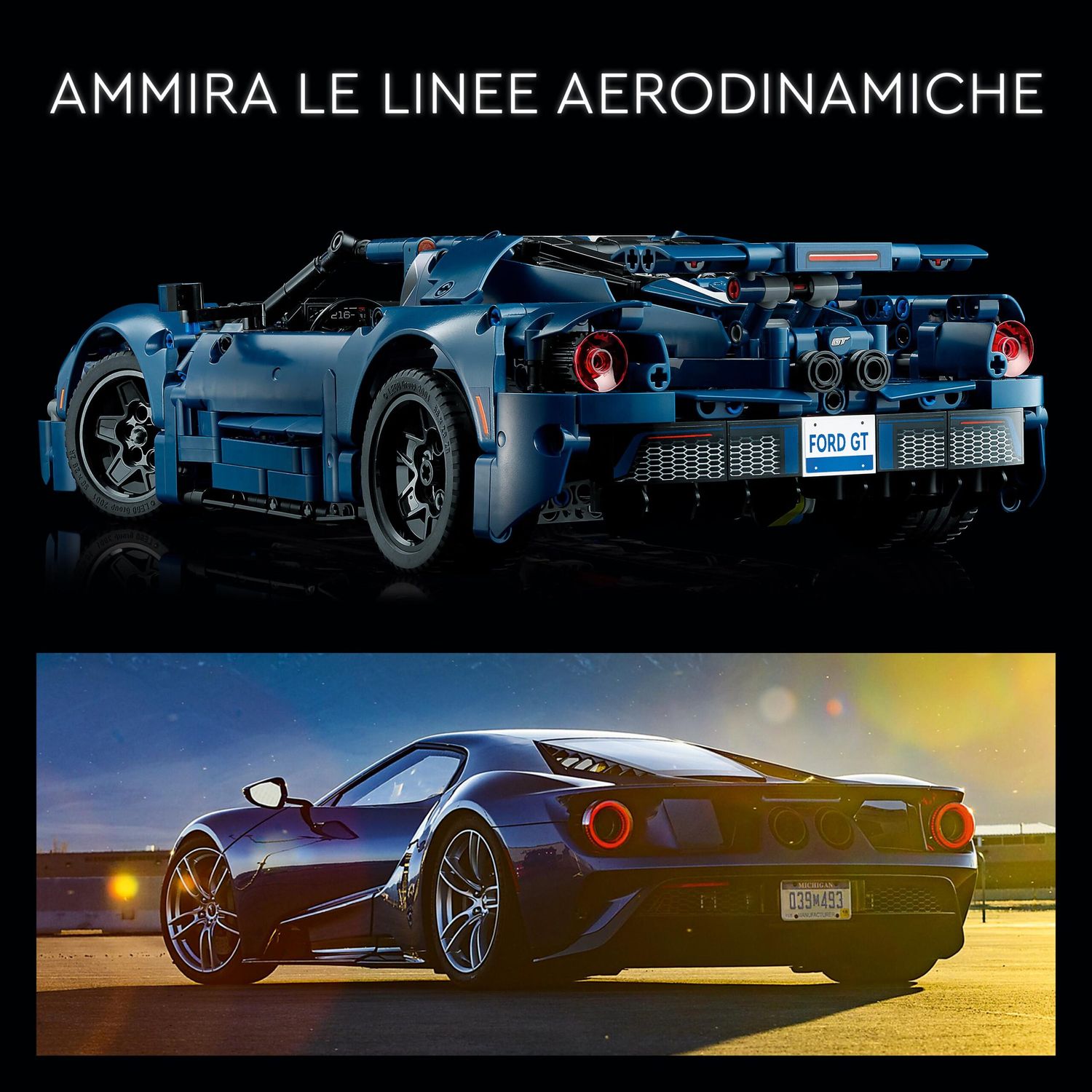 Lego technic 42154 ford gt 2022, kit modellino di auto da costruire per adulti, supercar in scala 1:12, set da collezione - LEGO TECHNIC, Lego