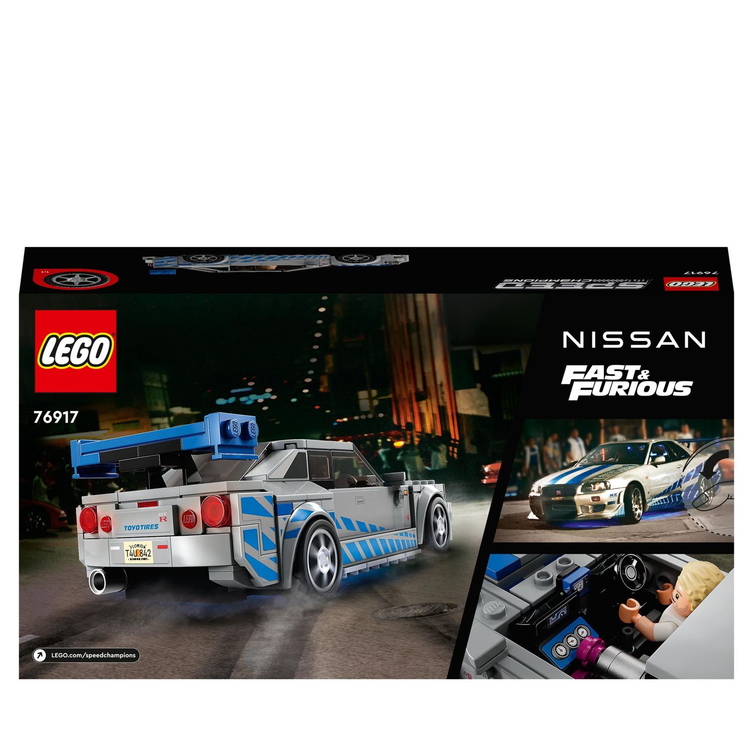 Lego speed champions 76917 2 fast 2 furious nissan skyline gt-r (r34) macchina giocattolo da collezione 2023, giochi per bambini - LEGO SPEED CHAMPIONS, Lego