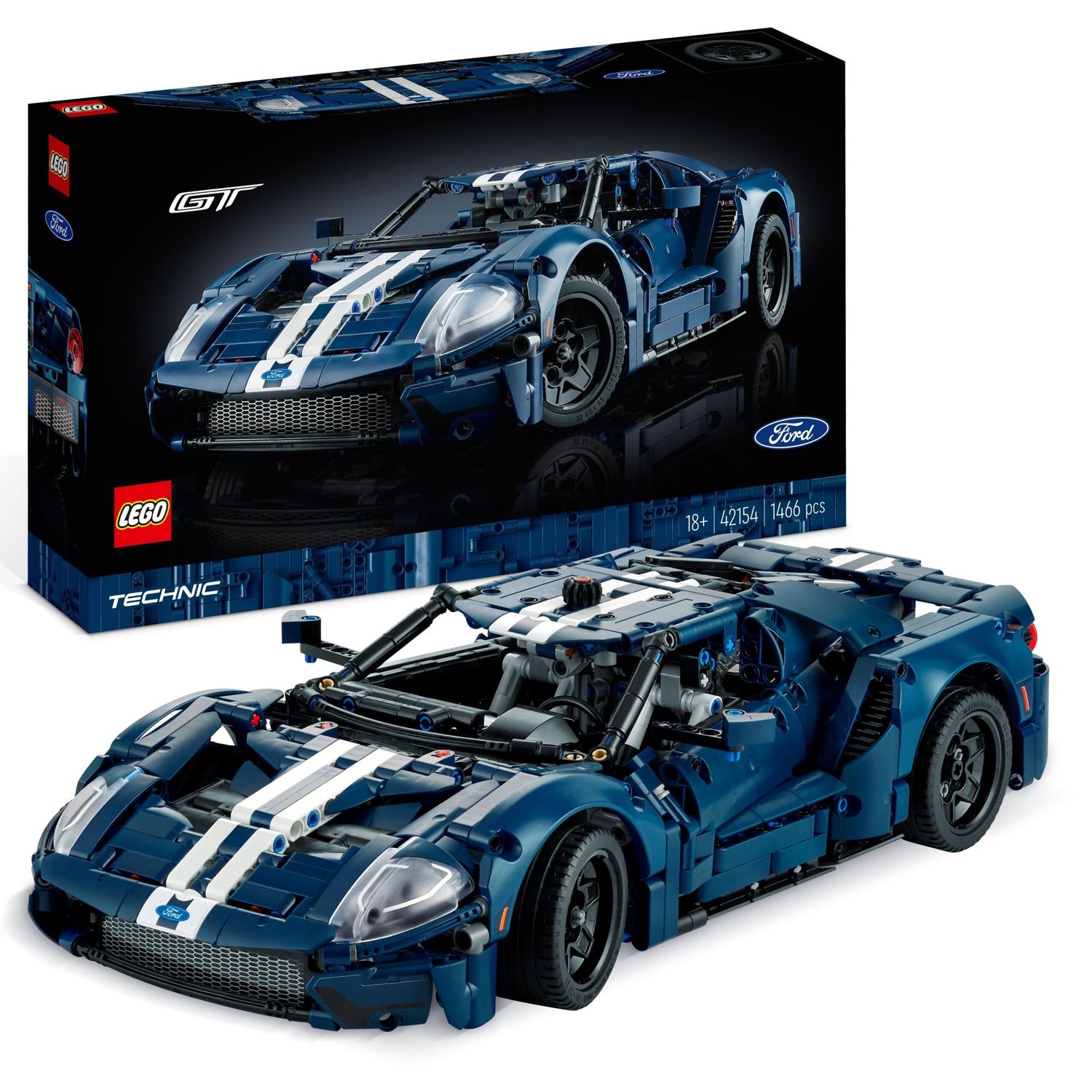 Lego technic 42154 ford gt 2022, kit modellino di auto da costruire per adulti, supercar in scala 1:12, set da collezione - LEGO TECHNIC, Lego