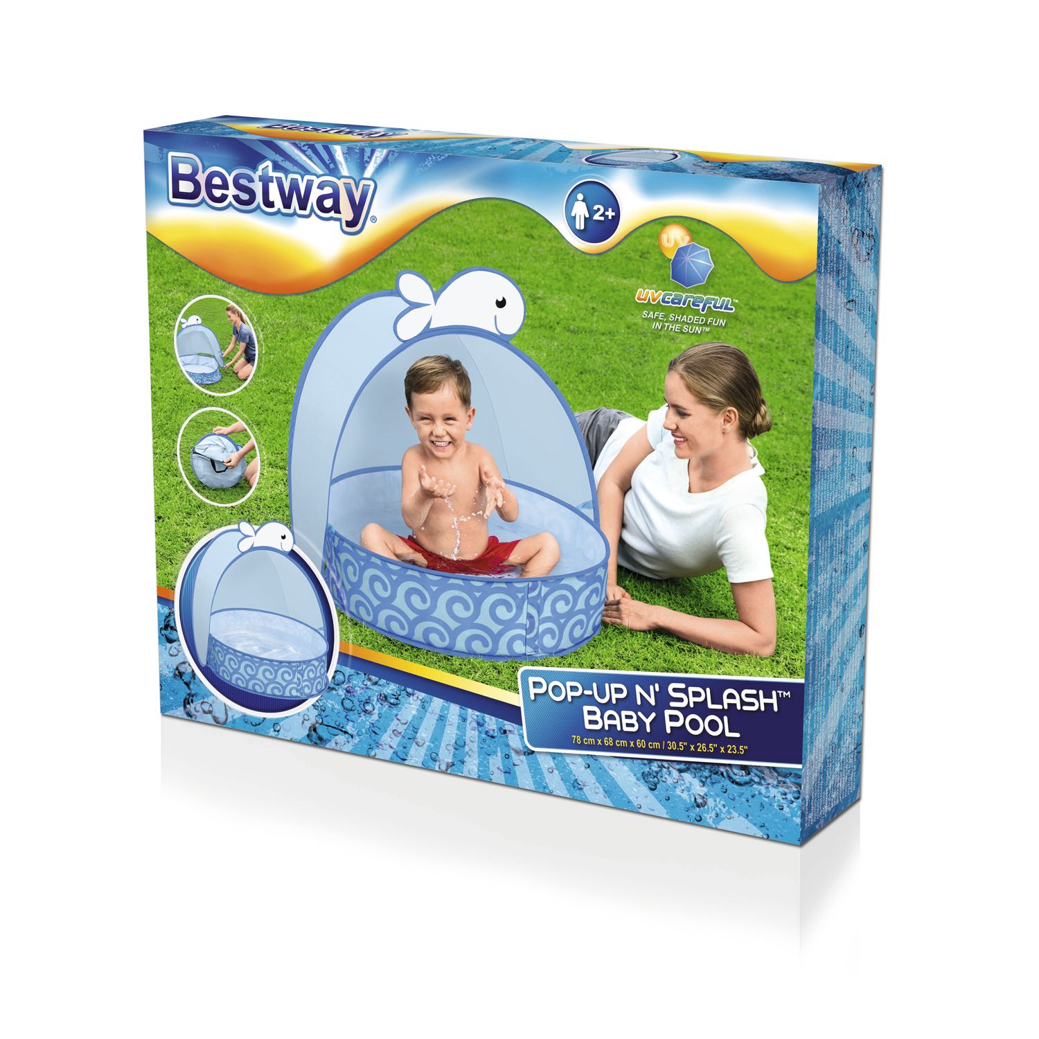 Piscina balenottera pop-up  con  copertura, cm. 78x68x60 - Bestway