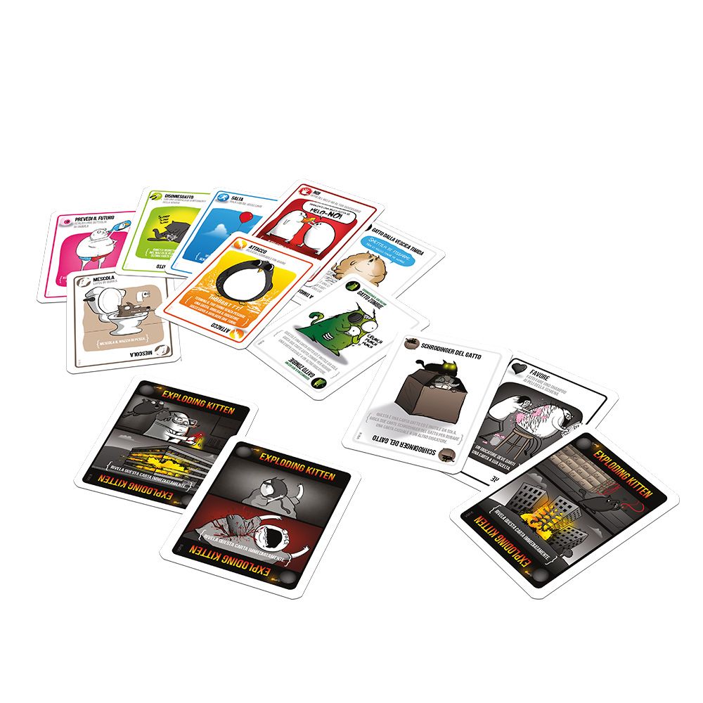 Asmodee - exploding kittens vm18, gioco di carte vietato ai minori - ASMODEE, EXPLODING KITTENS
