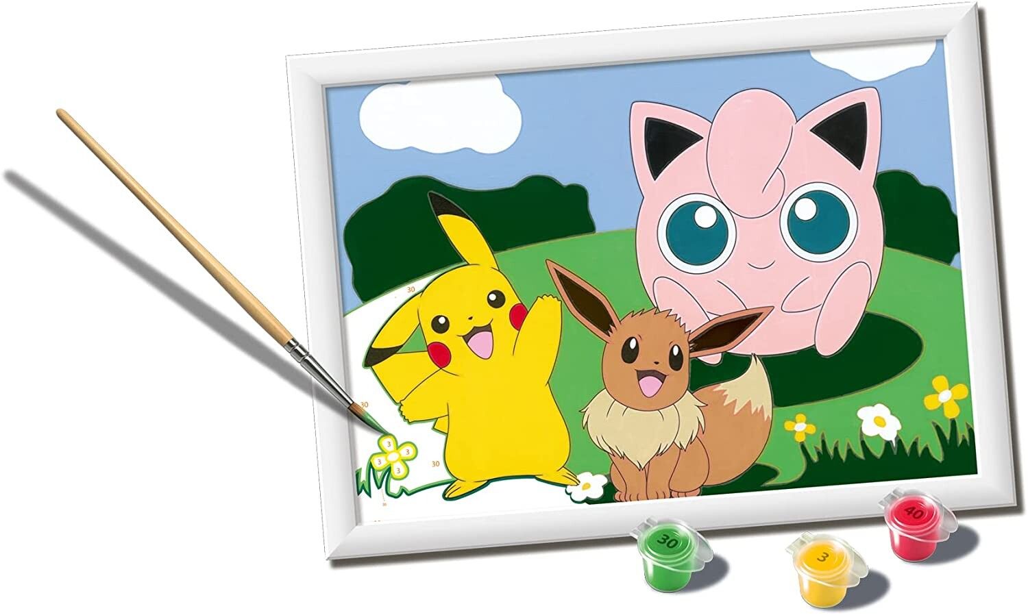 Ravensburger - creart serie d: pokémon classics, kit per dipingere con i numeri, gioco creativo per bambini 7+ anni - CREART, POKEMON, RAVENSBURGER