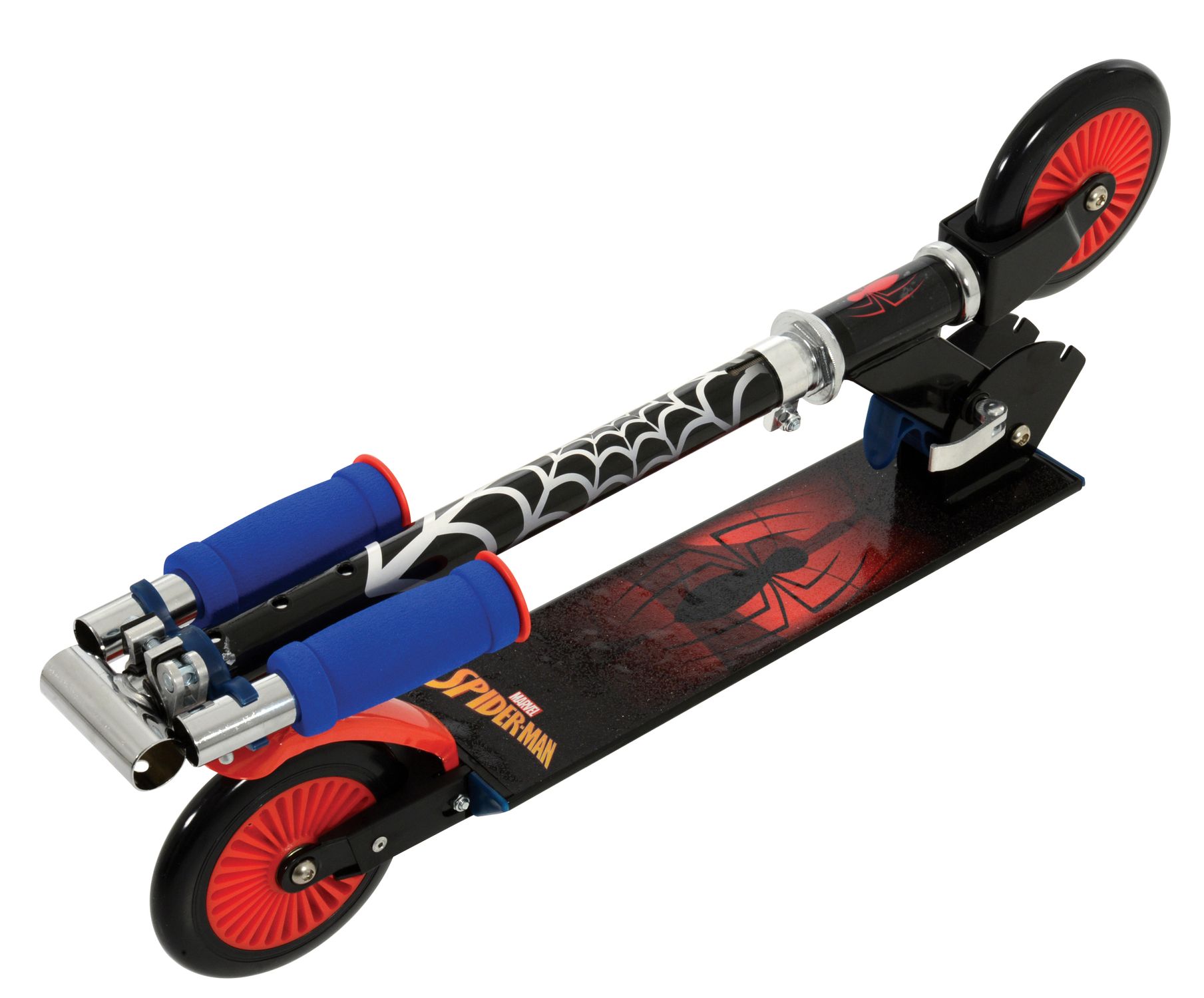 Monopattino a 2 ruote di spiderman - manubrio regolabile, portata kg 50, cuscinetti abec5, adatto a bambini da 3 a 8 anni - Spiderman