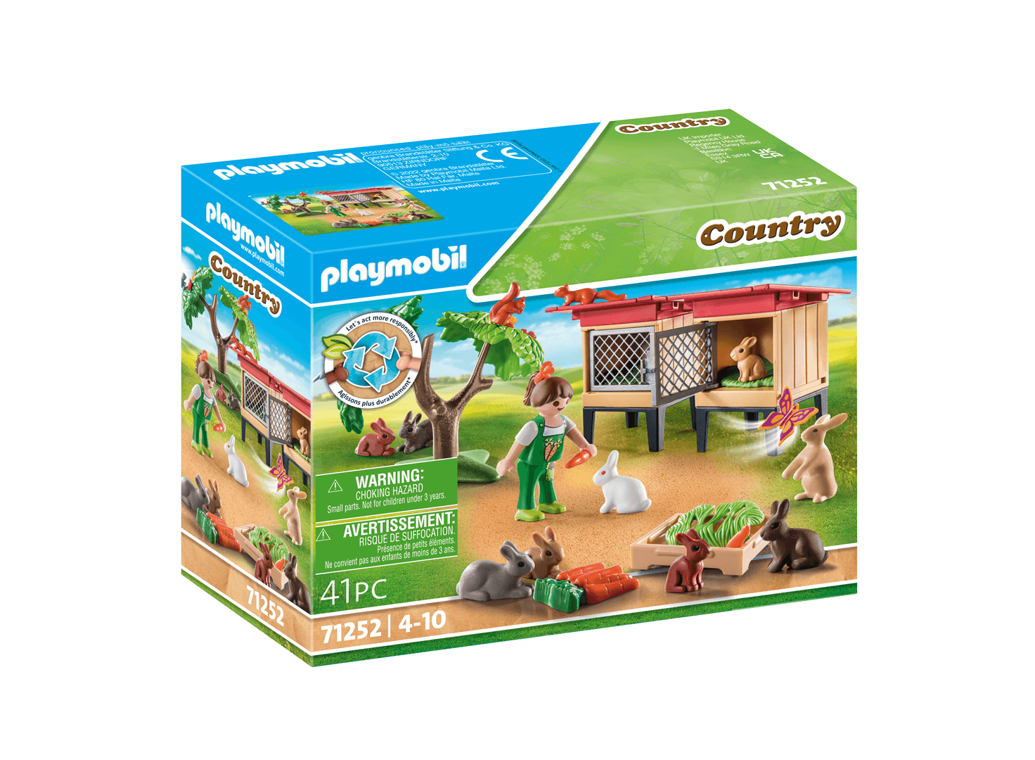 Playmobil country 71252 recinto dei conigli per bambini dai 4 anni in su - Playmobil