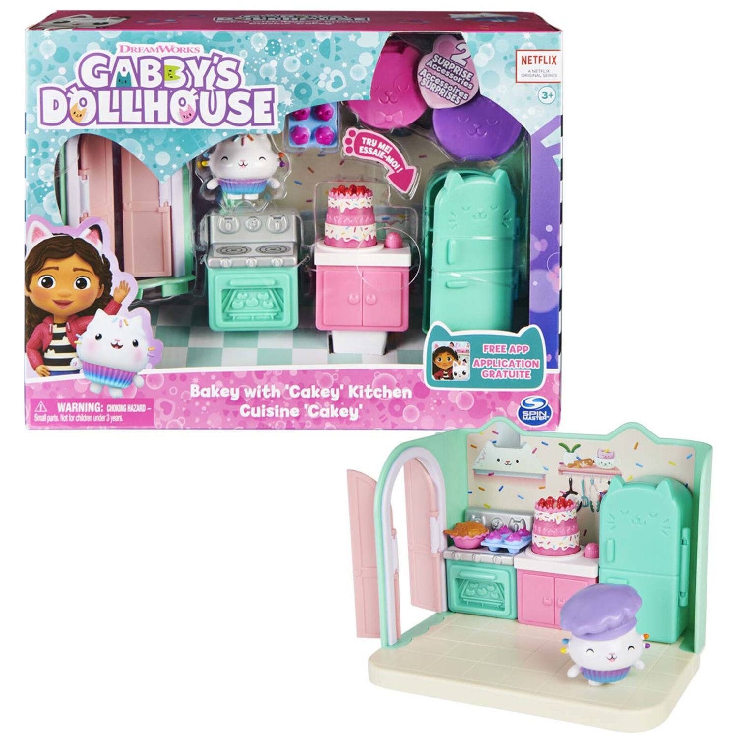 Gabby's dollhouse, la cucina di gattino dolcetto, mini playset stanze della casa, giochi per bambini dai 3 anni in su - GABBY'S DOLLHOUSE