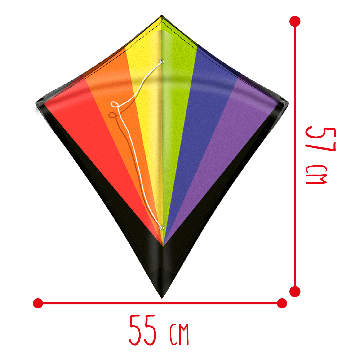 Aquilone colorato in nylon ripstop di 55x57 cm con struttura in fibra di vetro e 25 m di corda - facile apertura pop-up - disponibile in diverse varianti - SUN&SPORT