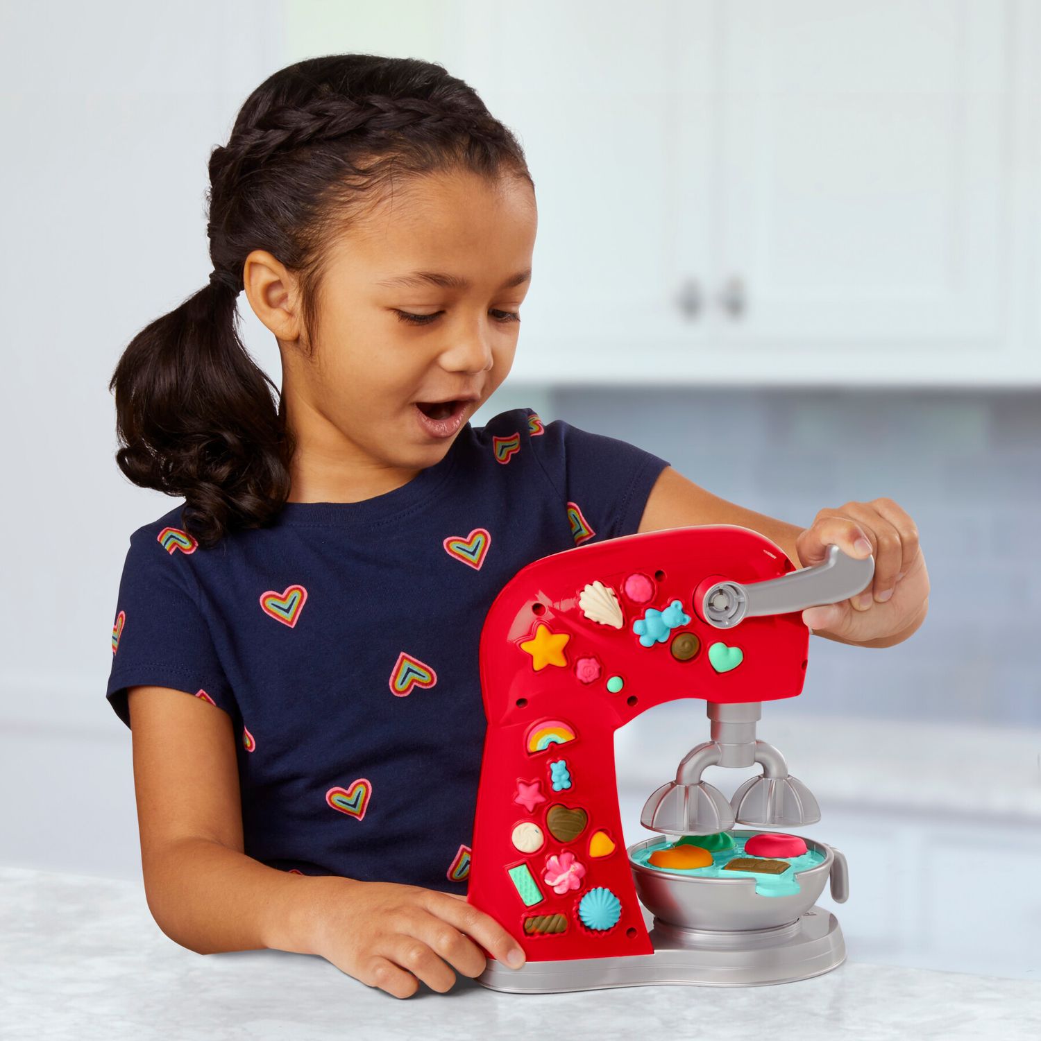 Play-doh kitchen creations - il magico mixer, impastatrice giocattolo con finti accessori da cucina - PLAY-DOH