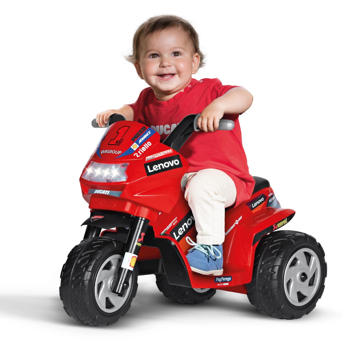 Ducati mini evo, maxi divertimento! la moto elettrica per bambini con luci e suoni - peg perego - Peg Perego