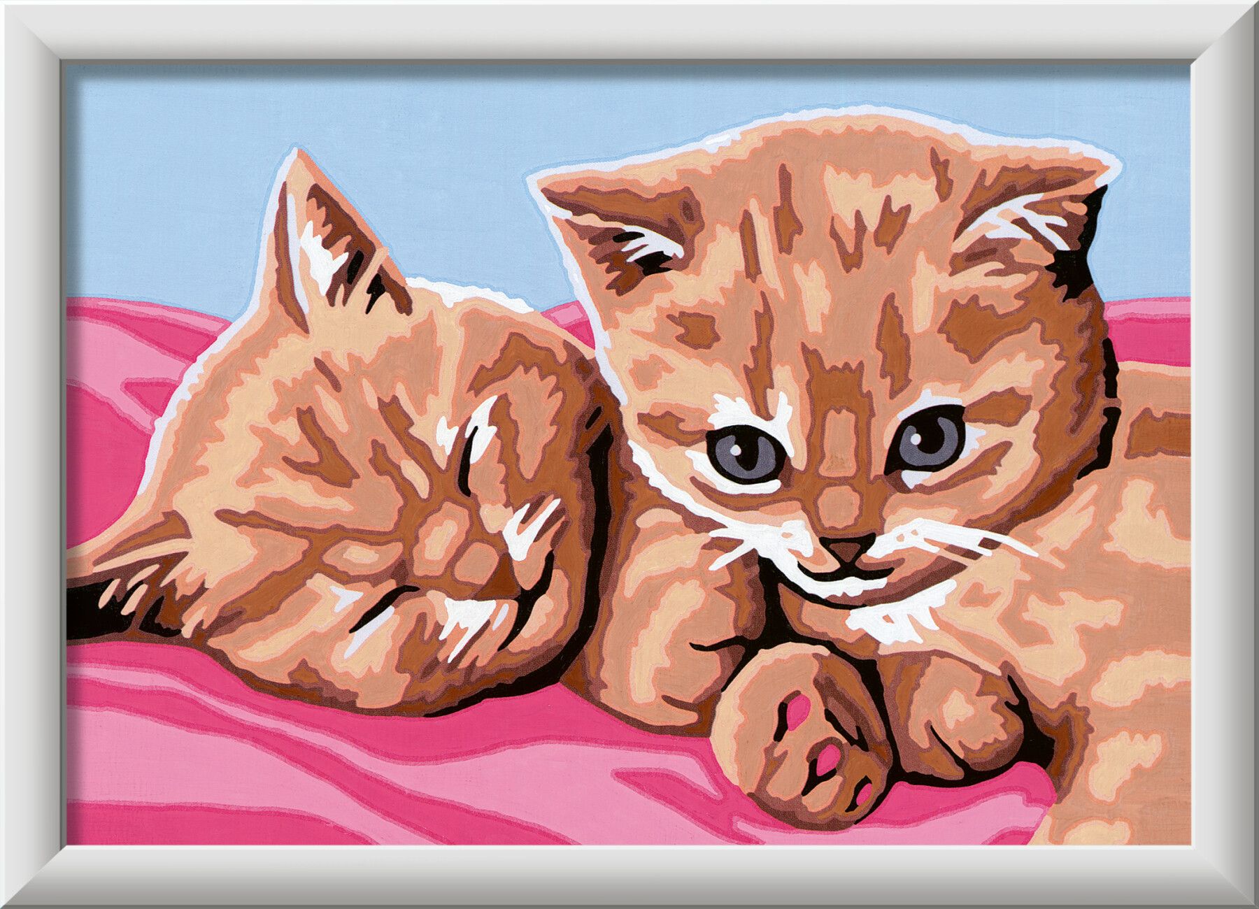 Ravensburger - creart serie e: gattini rossi, kit per dipingere con i numeri, contiene una tavola prestampata, pennello, colori e accessori, gioco creativo per bambini 9+ anni - CREART, RAVENSBURGER