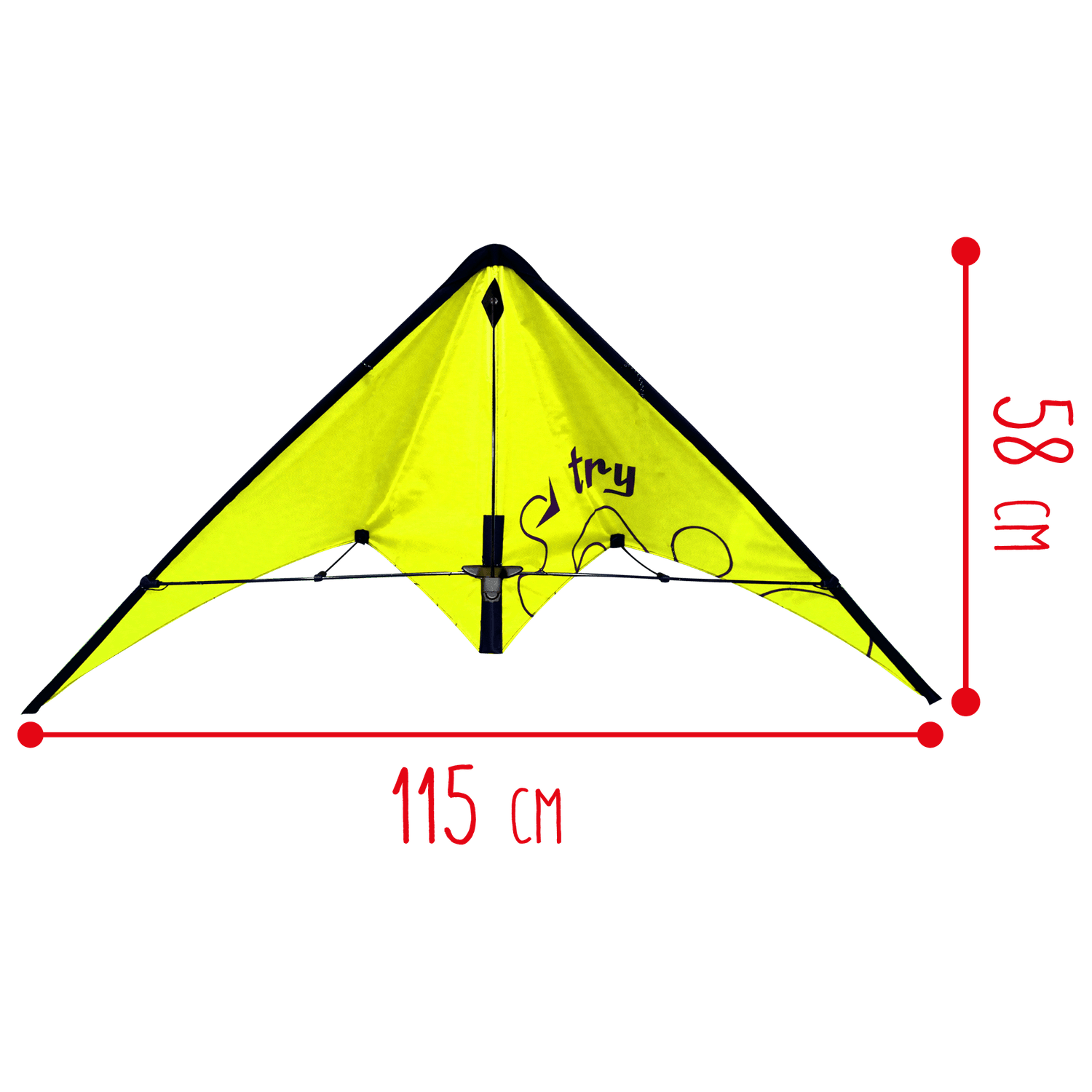 Aquilone colorato in nylon ripstop di 55x57 cm con struttura in fibra di vetro e 25 m di corda - facile apertura pop-up - disponibile in diverse varianti - SUN&SPORT