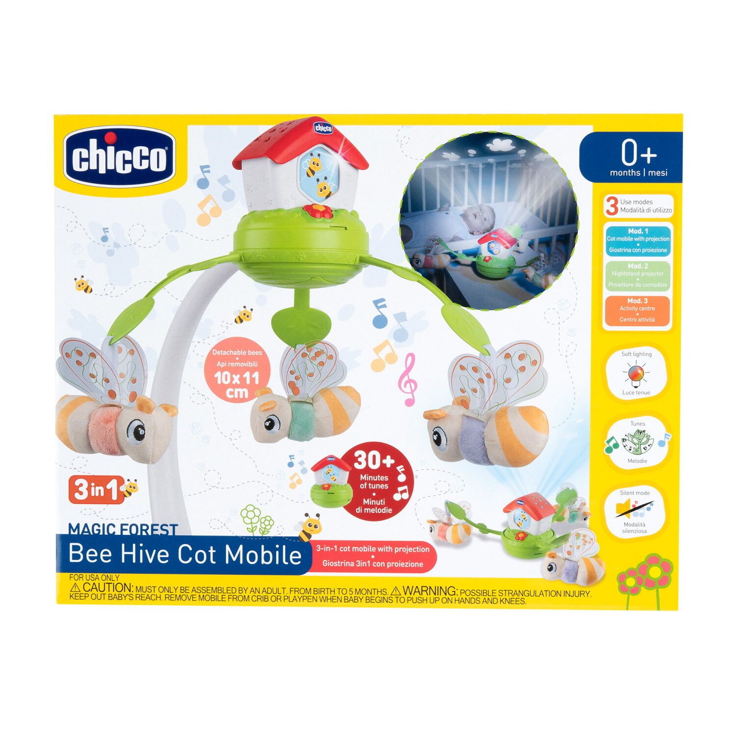 Chicco - giostrina casina delle api, magic forest 0m+ - Chicco
