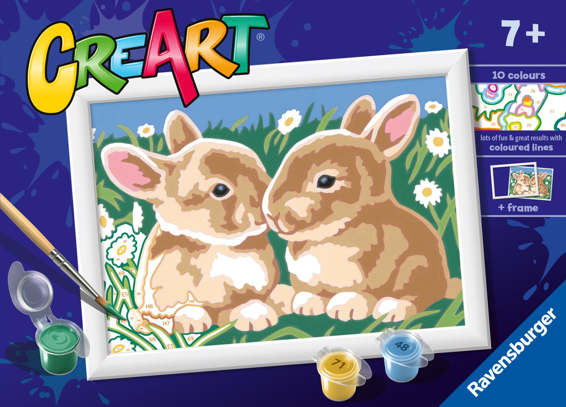 Ravensburger - creart serie e: coniglietti fra le margherite - CREART, RAVENSBURGER