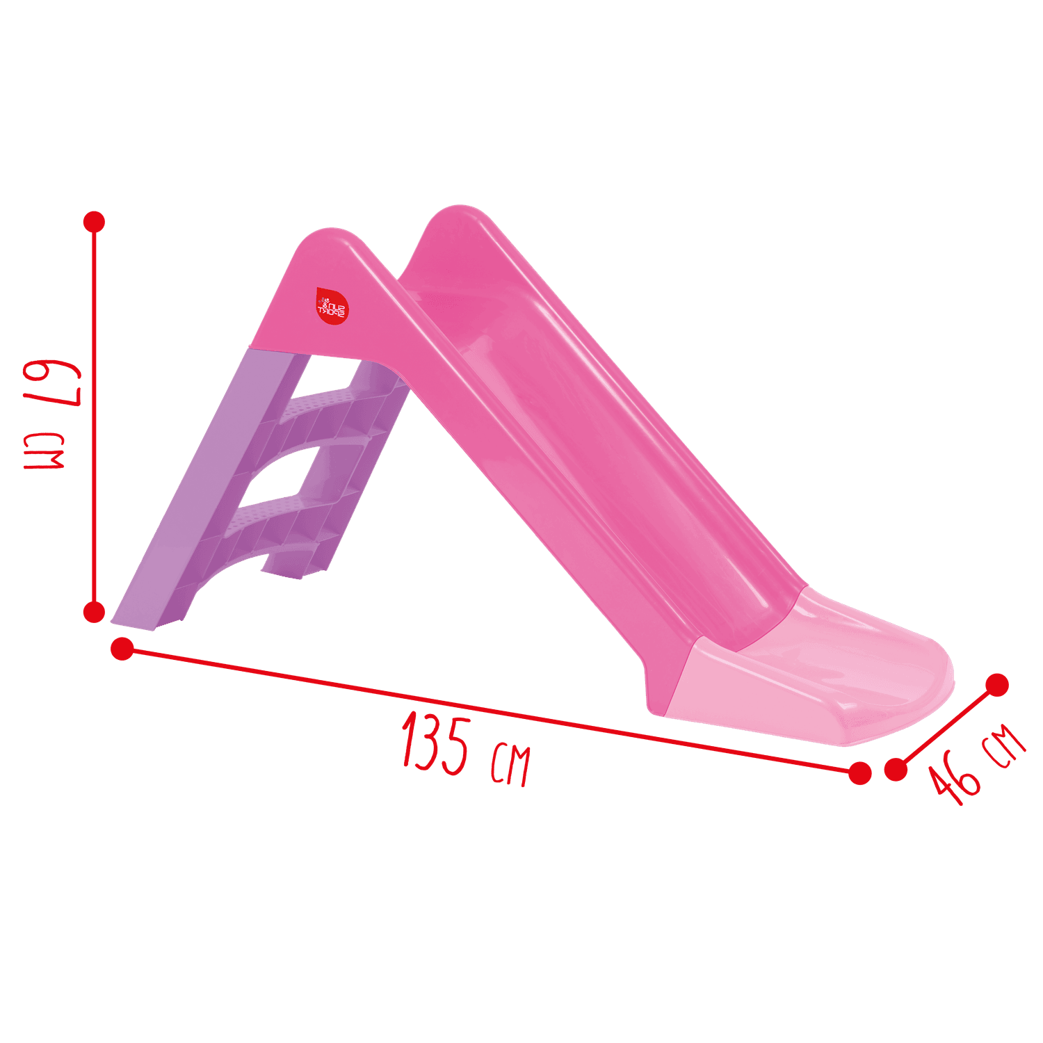 Scivolo per bambini, 3 gradini antiscivolo, verde e rosa, massimo supporto di 30 kg, facile e veloce da montare - disponbile in verde e rosa - SUN&SPORT