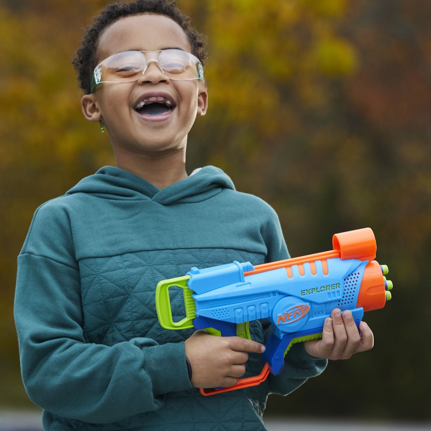Nerf elite junior - explorer, blaster facile da usare con 8 dardi nerf elite - NERF