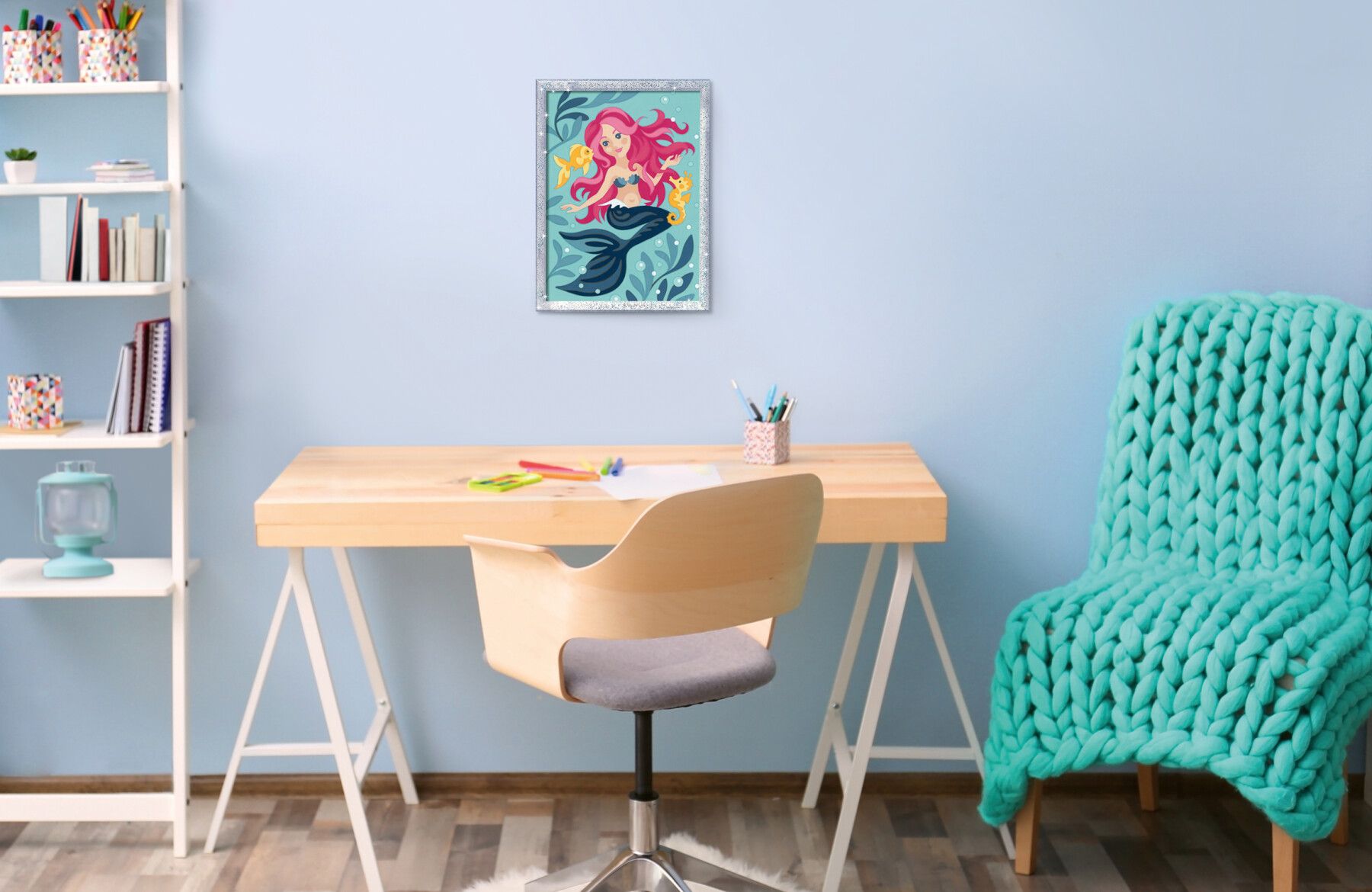 Ravensburger - creart serie d: sirenetta, kit per dipingere con i numeri, gioco creativo per bambini 7+ anni - CREART, DISNEY PRINCESS, RAVENSBURGER