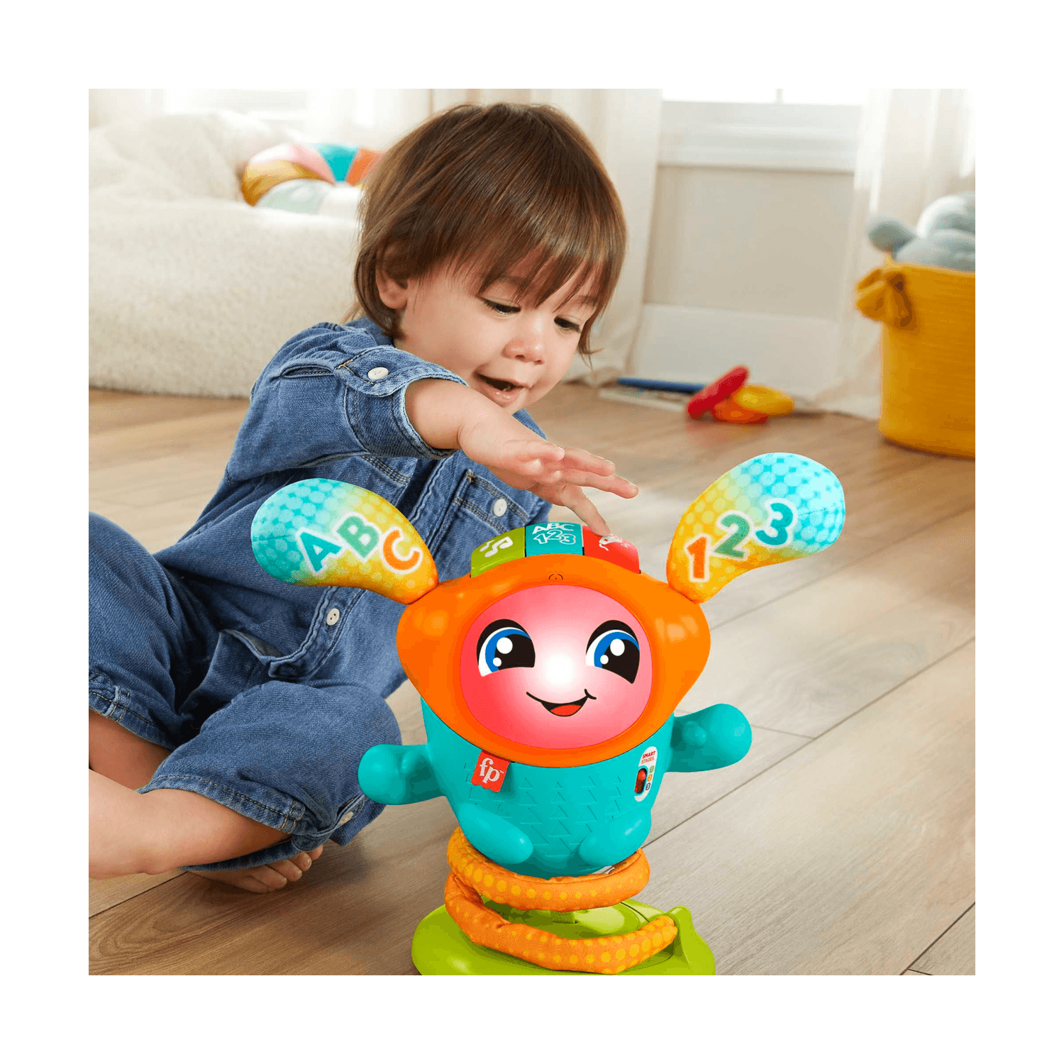 Fisher-price - dj nino salterino, edizione multilingue, giocattolo musicale interattivo ed educativo con luci, suoni e azione saltellante motorizzata, giocattolo, 9-36 mesi, hjp91 - FISHER-PRICE