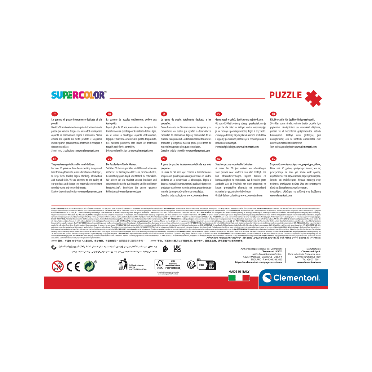 Clementoni supercolor puzzle - marvel spiderman - 180 pezzi, puzzle bambini 7 anni - CLEMENTONI