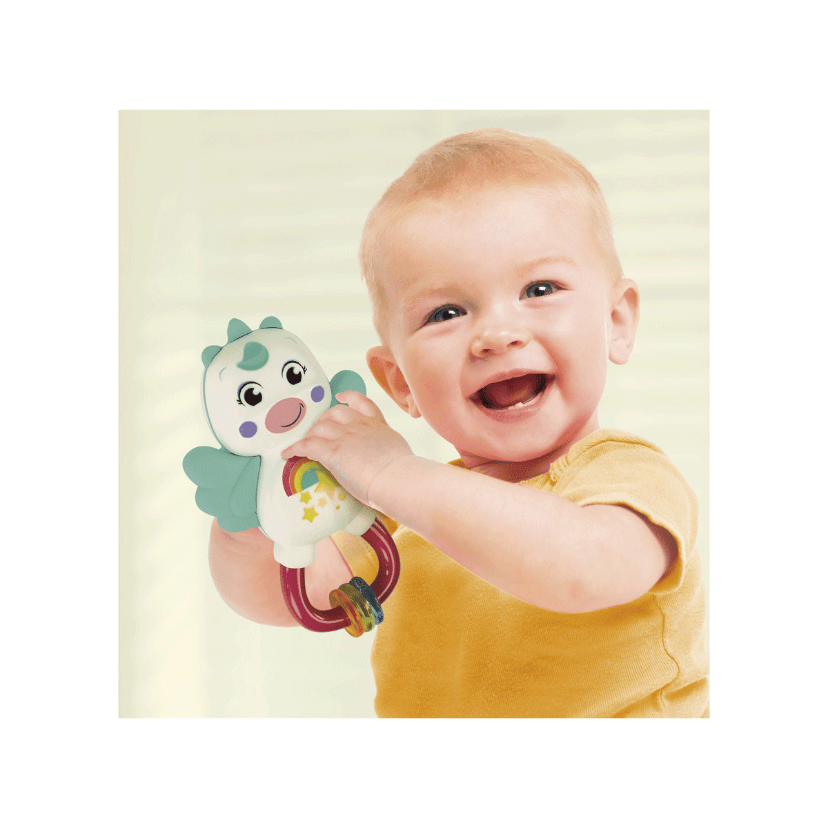Baby clementoni - little unicorn rattle - sonaglino neonato con massaggiagengive - BABY CLEMENTONI
