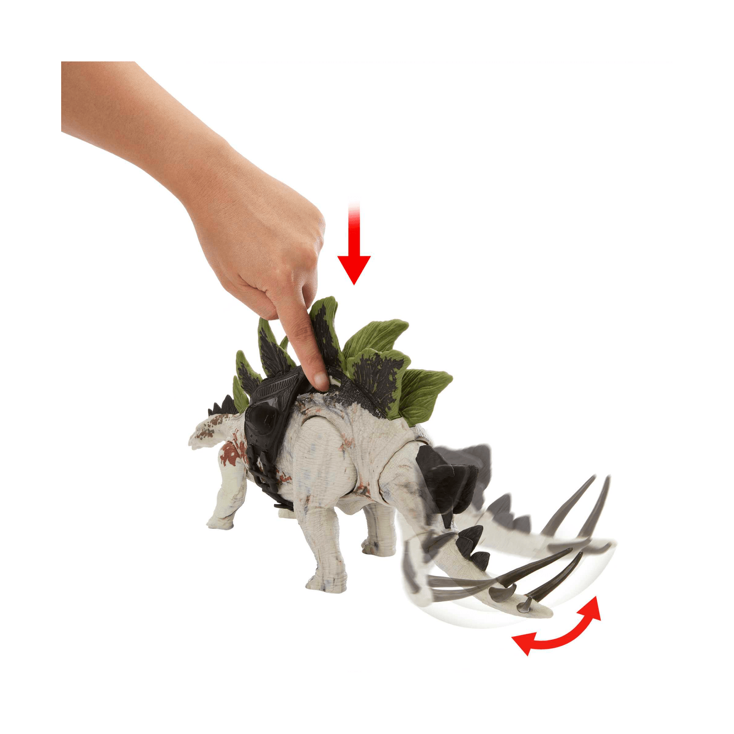 Jurassic world - predatori giganti stegosauro, dinosauro di grandi dimensioni con mossa d'attacco e attrezzatura di tracciamento, per gioco classico e digitale, giocattolo, 4+ anni, hlp24 - Jurassic World