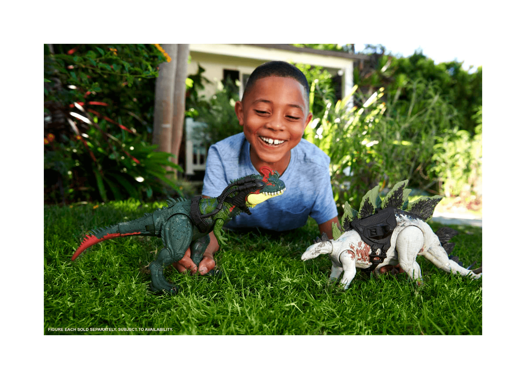 Jurassic world - predatori giganti stegosauro, dinosauro di grandi dimensioni con mossa d'attacco e attrezzatura di tracciamento, per gioco classico e digitale, giocattolo, 4+ anni, hlp24 - Jurassic World