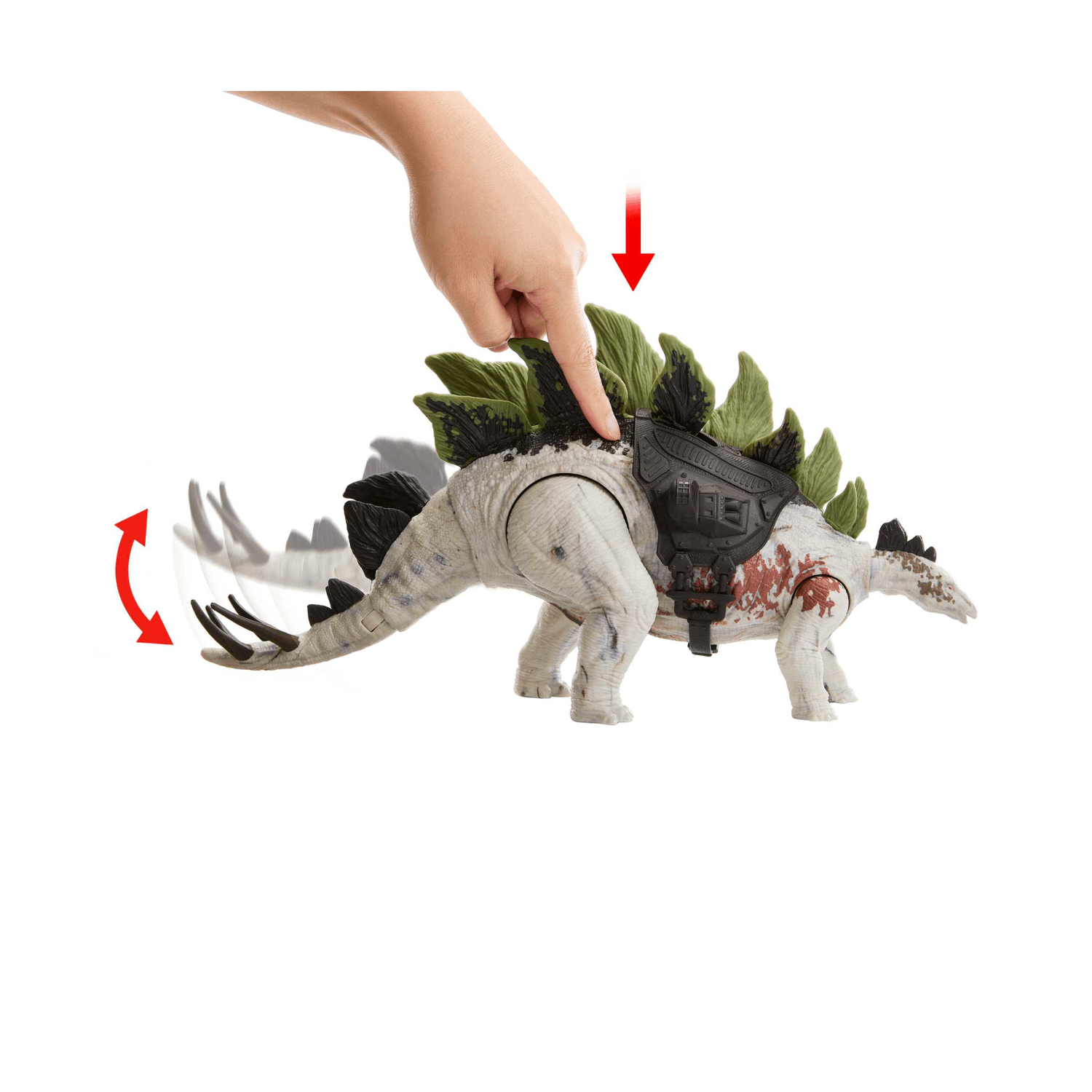 Jurassic world - predatori giganti stegosauro, dinosauro di grandi dimensioni con mossa d'attacco e attrezzatura di tracciamento, per gioco classico e digitale, giocattolo, 4+ anni, hlp24 - Jurassic World