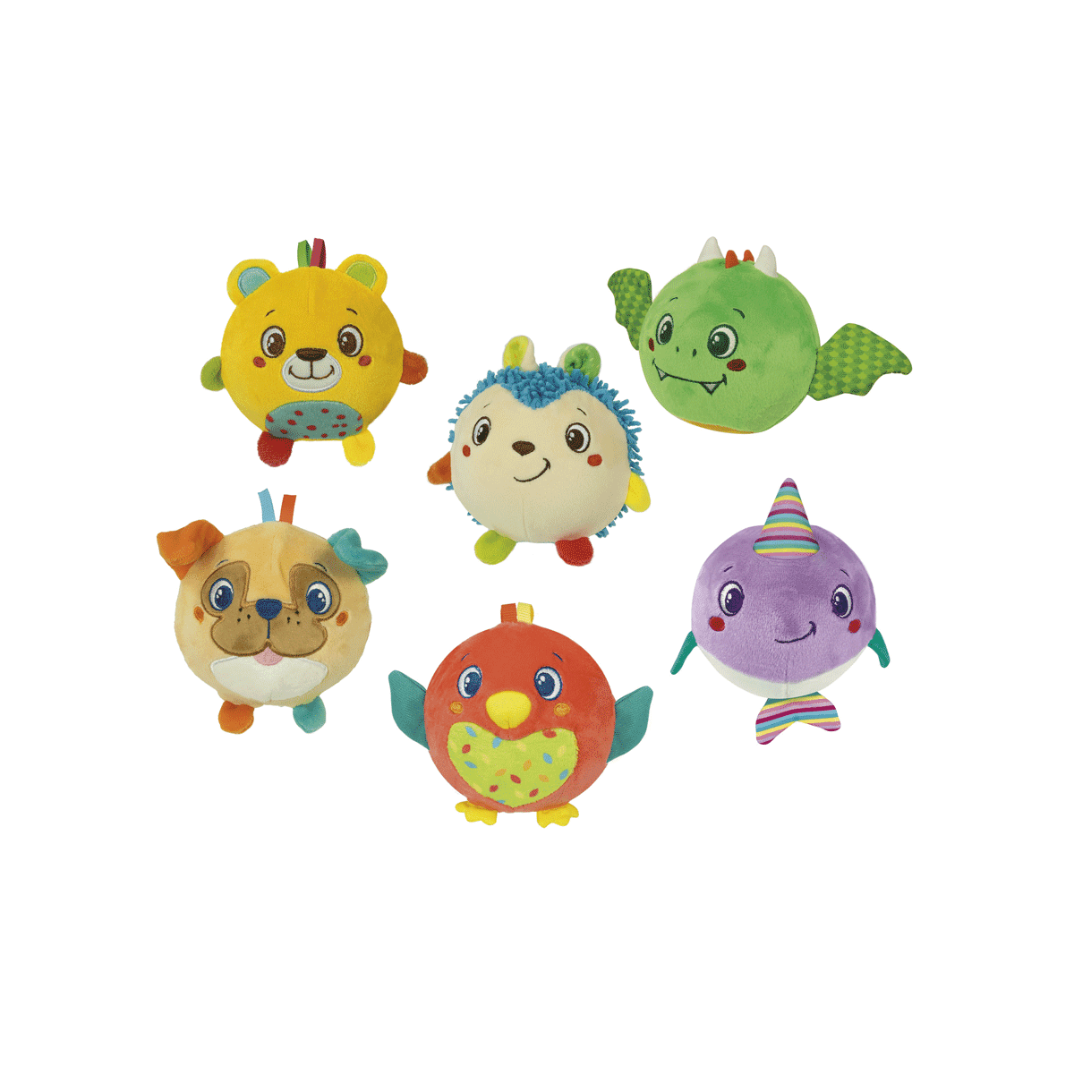 Baby clementoni - animal soft ball - display assortito, 1 peluche prima infanzia - BABY CLEMENTONI