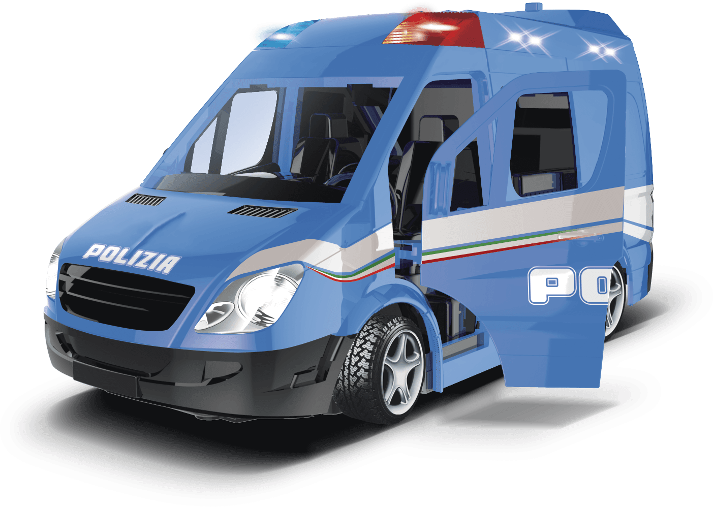 Unità mobile polizia, veicolo con movimento a frizione, con luci e suoni - 