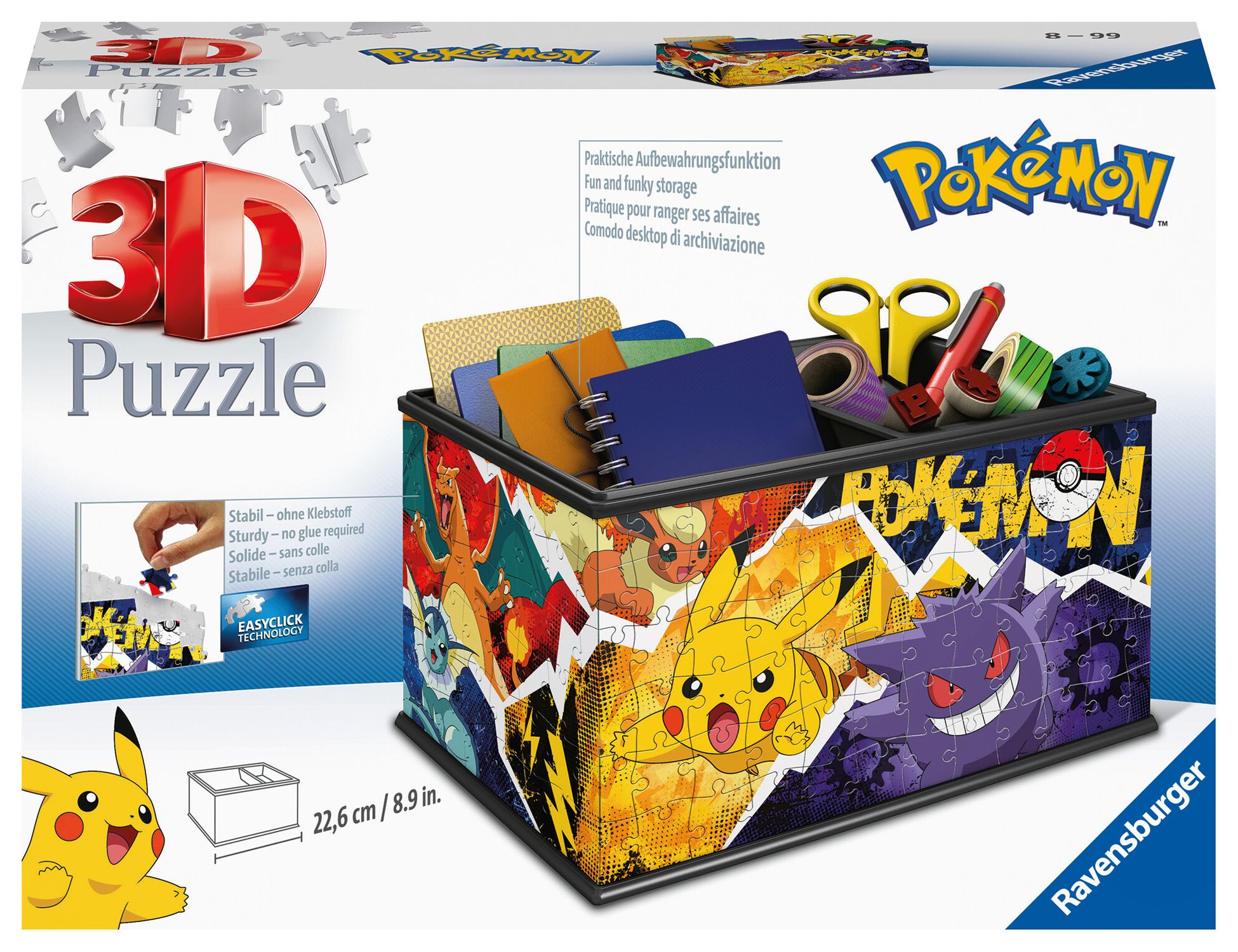 Ravensburger - 3d puzzle storage box pokémon, 216 pezzi, 8+ anni - POKEMON, RAVENSBURGER, RAVENSBURGER 3D PUZZLE