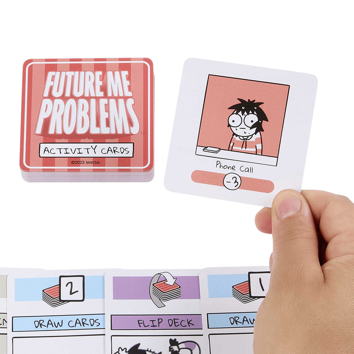 Future me problems - gioco di carte di sarah's scribbles, con 2 mazzi di carte, da 2 a 4 giocatori, perfetto per le serate di gioco in famiglia, giocattolo per bambini, 7+ anni, hph14 - MATTEL GAMES