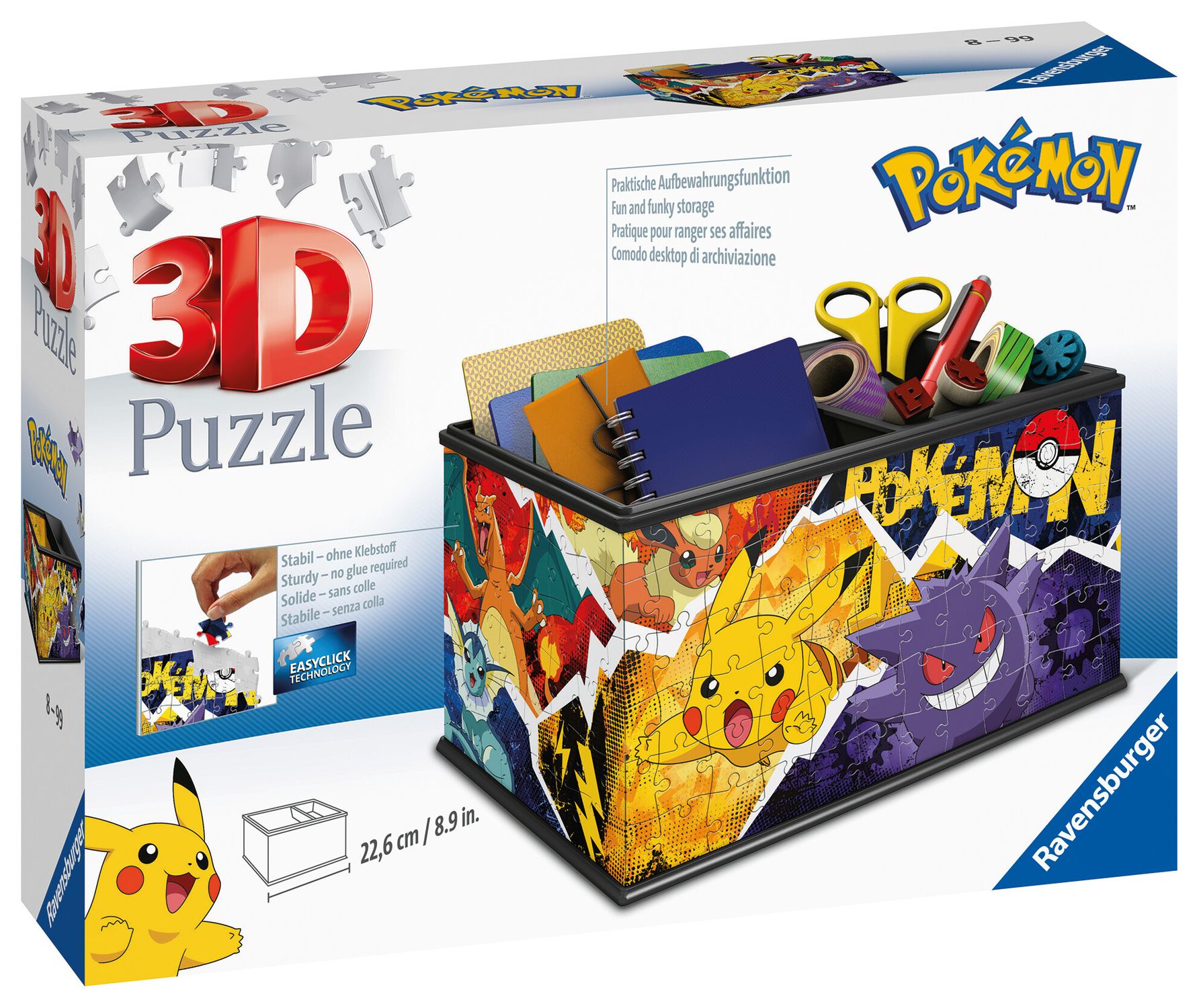 Ravensburger - 3d puzzle storage box pokémon, 216 pezzi, 8+ anni - POKEMON, RAVENSBURGER, RAVENSBURGER 3D PUZZLE
