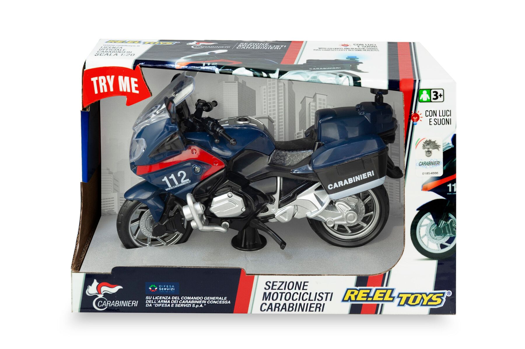 Moto carabinieri con luci, suoni e funzione try-me - CARABINIERI