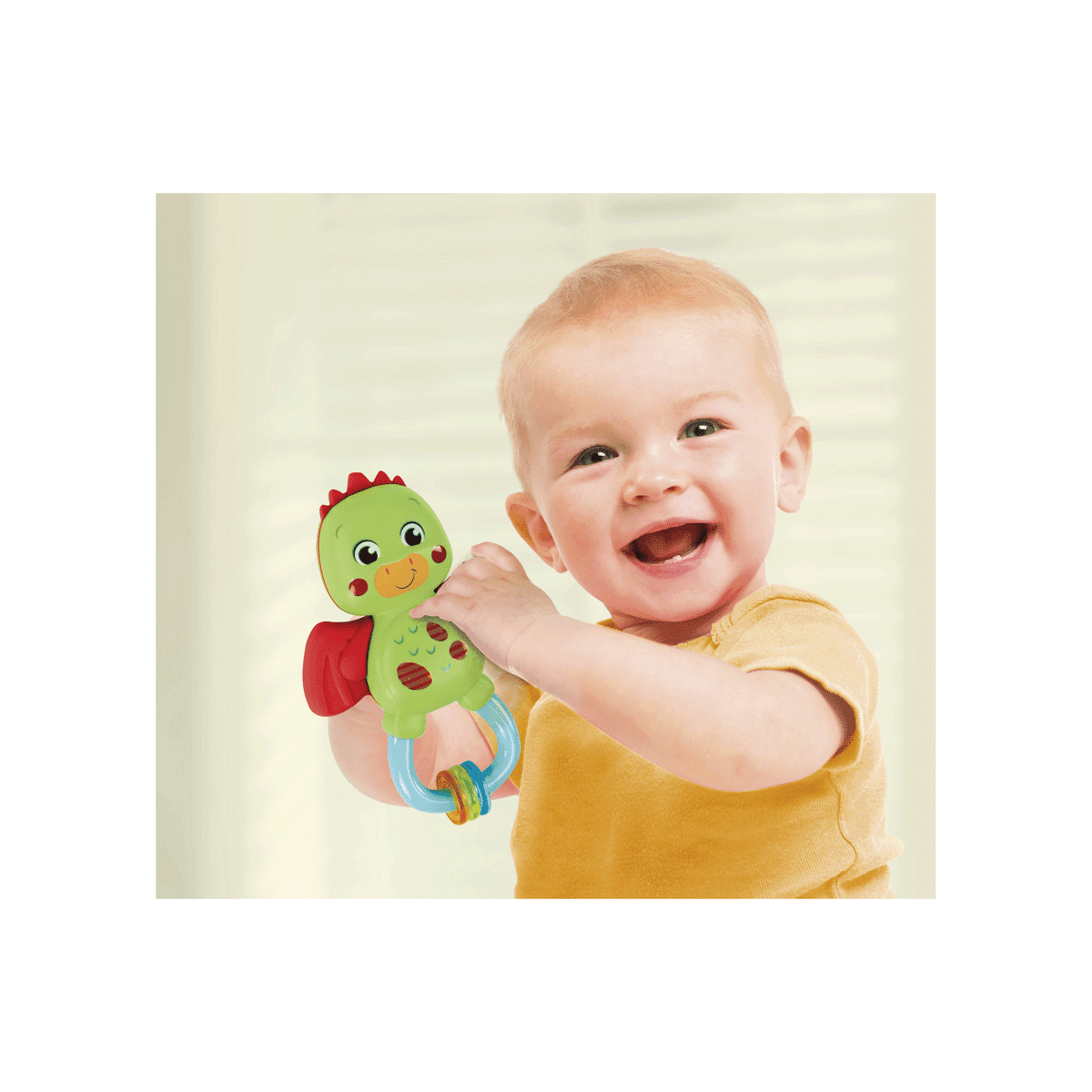 Baby clementoni - little dragon rattle - sonaglino neonato con massaggiagengive - BABY CLEMENTONI