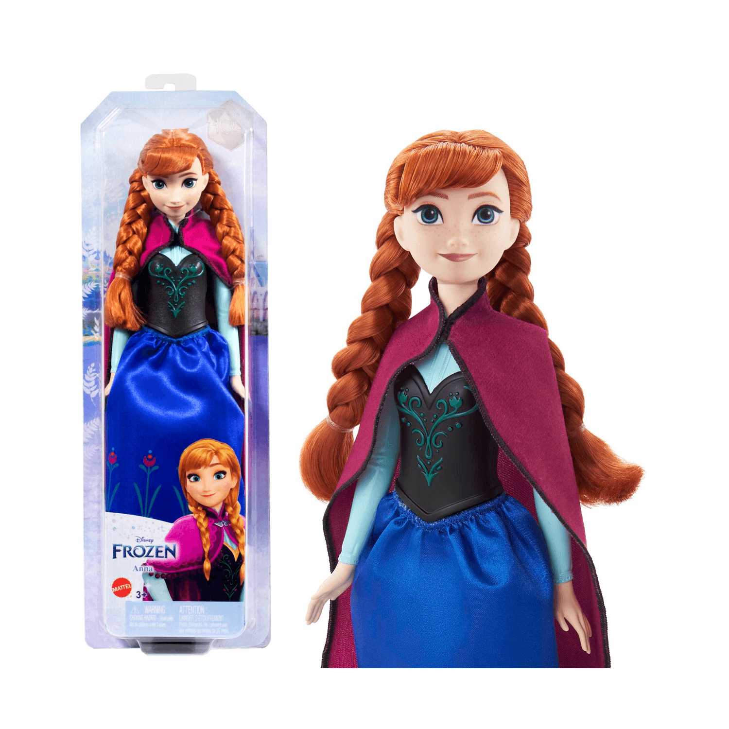 Disney frozen - anna, bambola con abito elegante e accessori ispirati al film dsney frozen 1, giocattolo per bambini, 3+ anni, hlw49 - DISNEY PRINCESS, Disney, Frozen