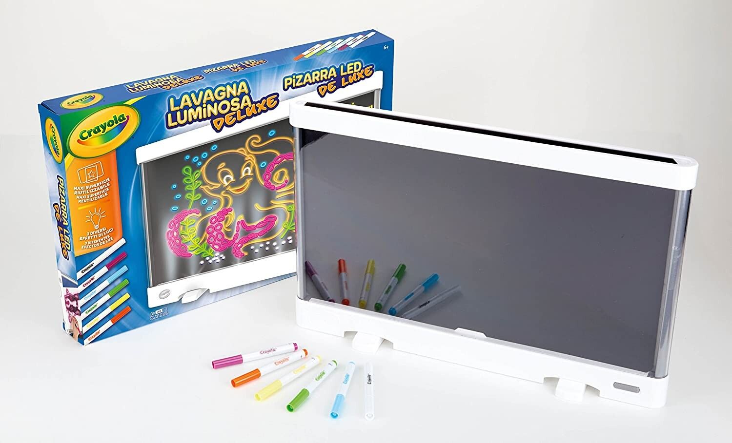 Crayola lavagna luminosa deluxe maxi superficie, super lavagna cancellabile per colorare, età consigliata: 6-10 anni - CRAYOLA