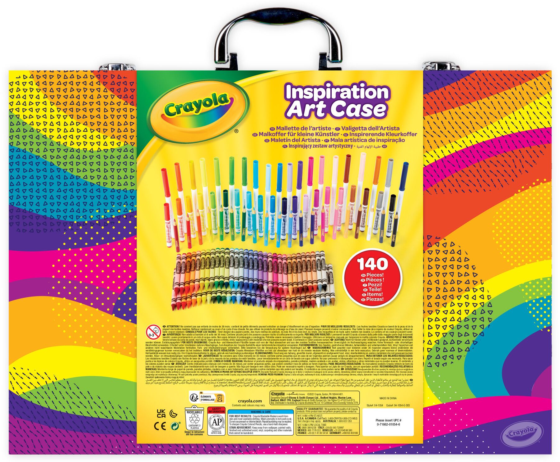 Crayola valigetta colori arcobaleno - kit creativo con 140 pezzi assortiti, età consigliata: 5-10 anni - CRAYOLA