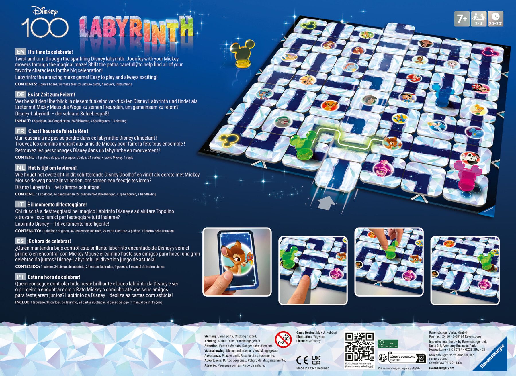 Ravensburger – labirinto magico disney 100th anniversary labyrinth, gioco da tavolo, da 2 a 4 giocatori, 7+ anni - RAVENSBURGER, Disney